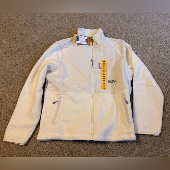 Eddie Bauer Jackets & Blazers - Eddie Bauer Women's Cream/white mixed media Jacket